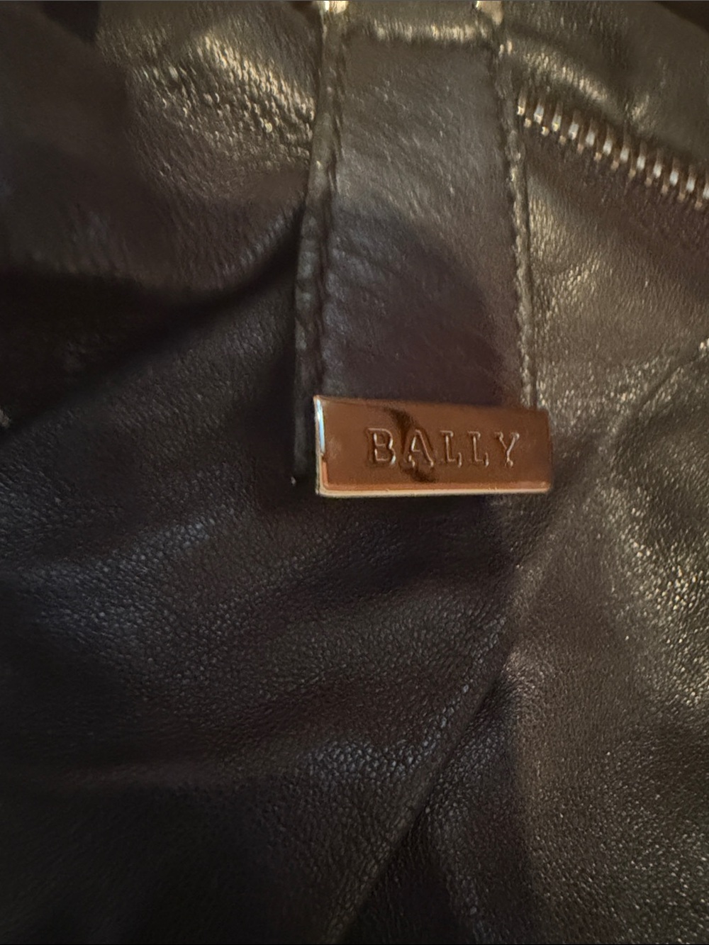 Authentic Bally Black Ruched Leather Kenna Hobo Bag- RARE - Picture 5 of 15